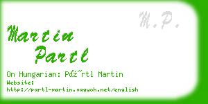 martin partl business card
